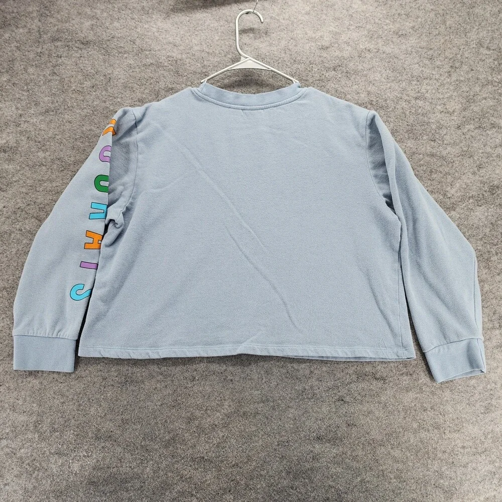 Rugrats Shirt Womens Juniors Large Long Sleeve Cropped Blue